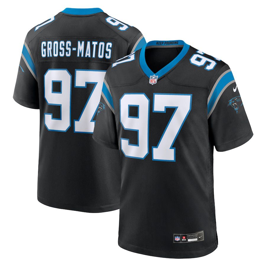 Men Carolina Panthers #97 Yetur Gross-Matos Nike Black Team Game NFL Jersey->women nfl jersey->Women Jersey